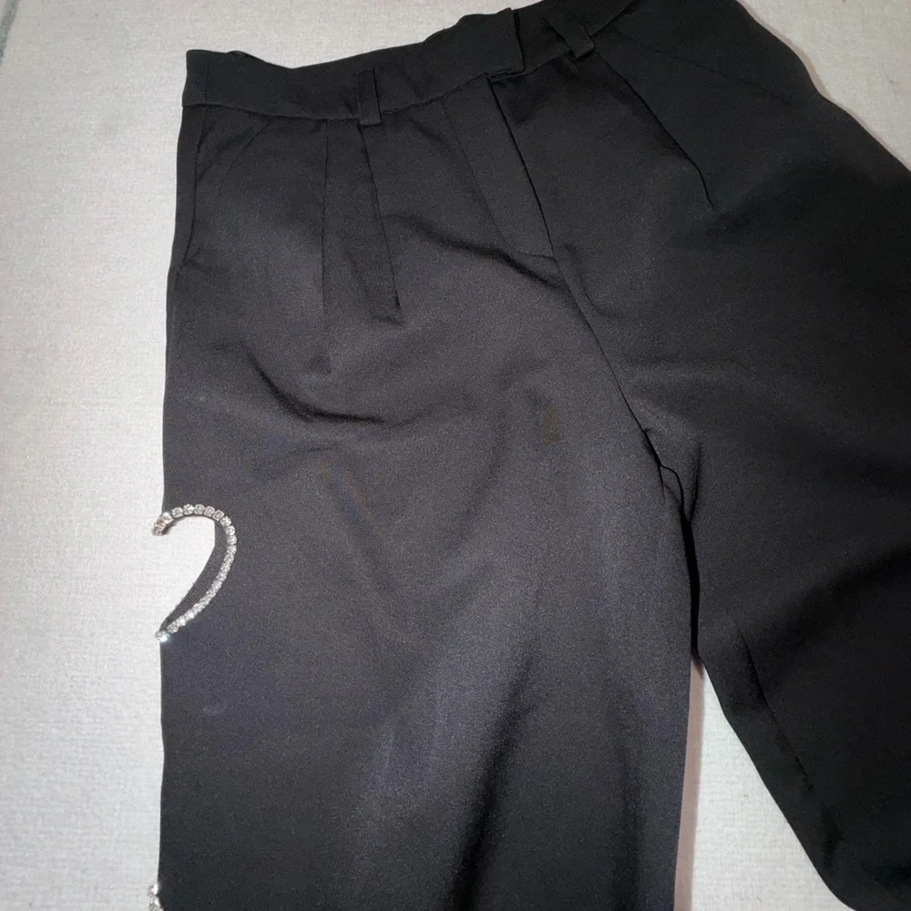 Black Suit Set with Heart & Star Crystal Cut Outs - Picture 7 of 7
